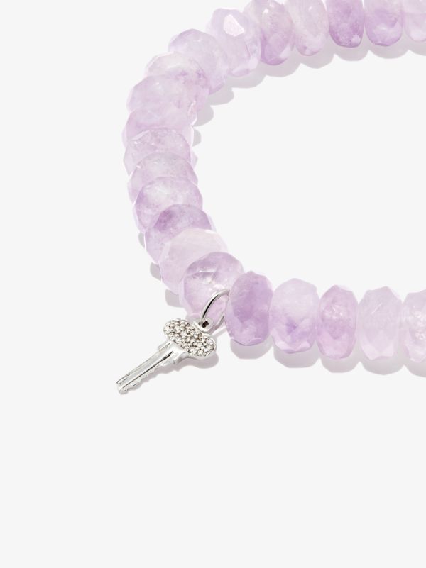 Browns Sydney Evan 14K White Gold Mini Key Beaded Diamond Bracelet | Browns Fine Bracelets