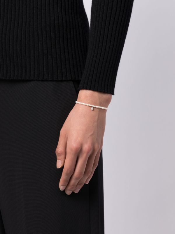 Browns Sydney Evan 14K White Gold Tiny Disc Pearl And Diamond Bracelet | Browns Bracelets