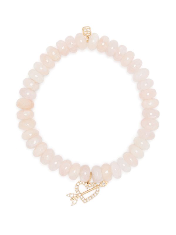 browns Sydney Evan 14K yellow Gold Arrow Heart Diamond And Morganite Bracelet | Browns Bracelets