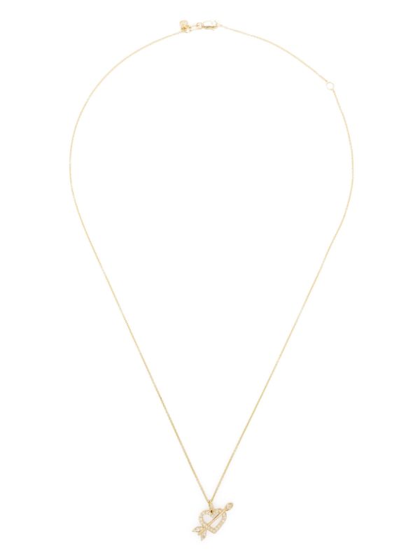 Browns Sydney Evan 14K Yellow Gold Arrow Heart Diamond Charm Necklace | Browns Fine Necklaces