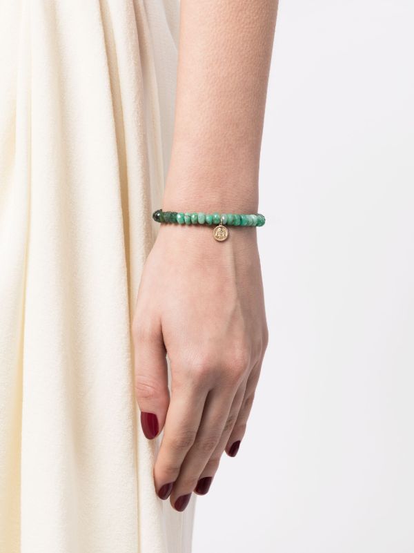 Browns Sydney Evan 14K Yellow Gold Buddha Coin Emerald Bracelet | Browns Fine Bracelets
