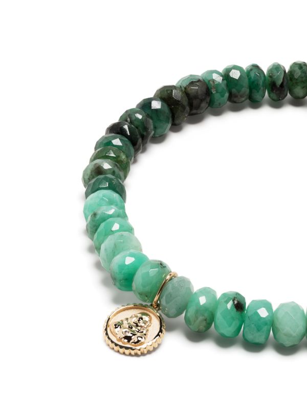 Browns Sydney Evan 14K Yellow Gold Buddha Coin Emerald Bracelet | Browns Fine Bracelets