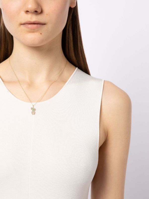 Browns Sydney Evan 14K Yellow Gold Cactus Diamond Necklace | Browns Fine Necklaces