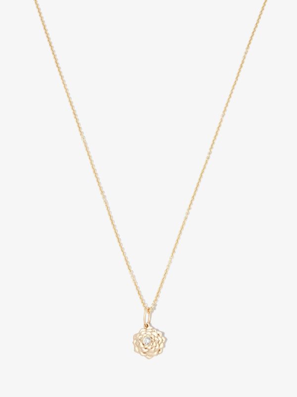 browns Sydney Evan 14K yellow gold camellia diamond necklace | Browns Fine Necklaces