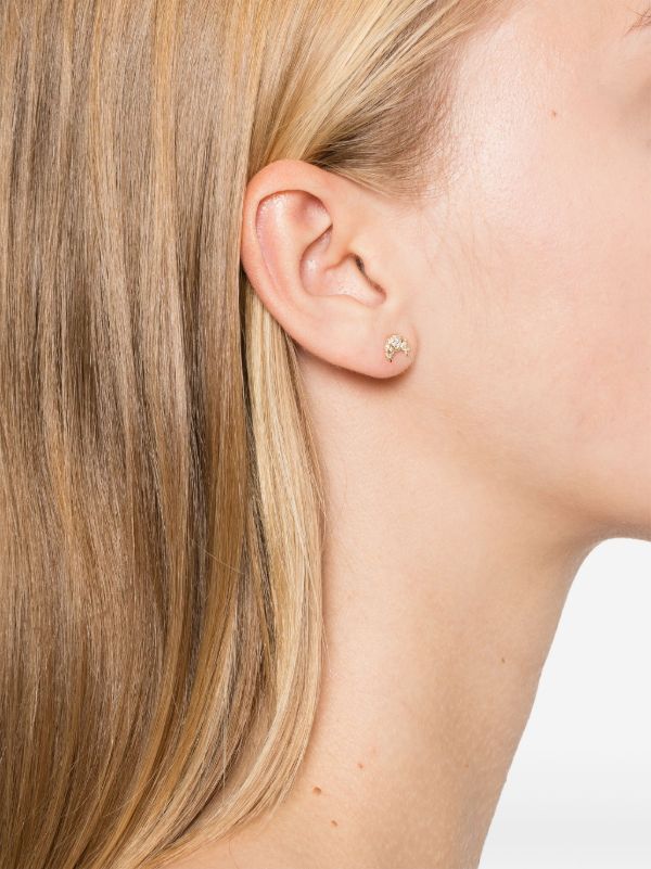 Browns Sydney Evan 14K Yellow Gold Croissant Diamond Earrings | Browns Fine Earrings