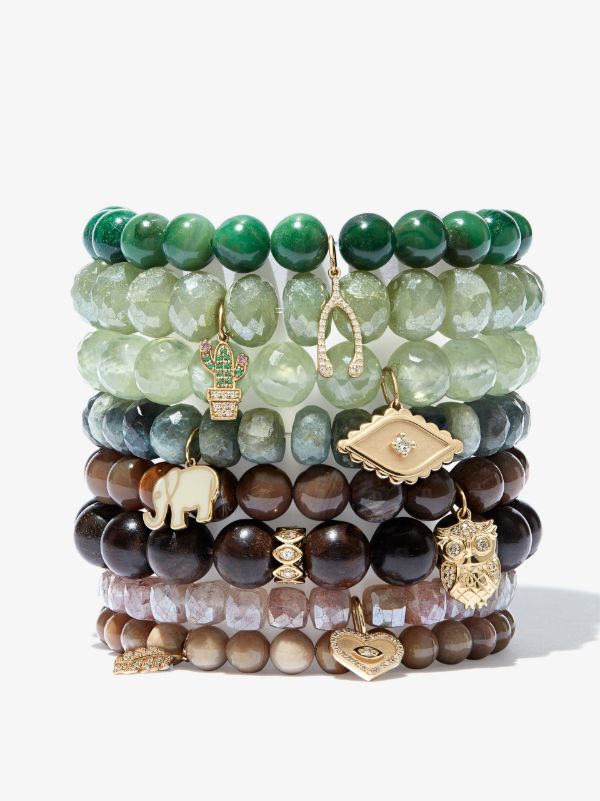 Browns Sydney Evan 14K Yellow Gold Diamond Evil Eye Beaded Bracelet | Browns Fine Bracelets