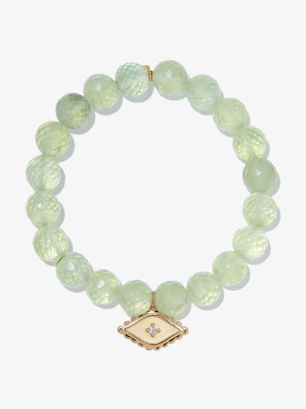 browns Sydney Evan 14K yellow gold diamond evil eye beaded bracelet | Browns Fine Bracelets