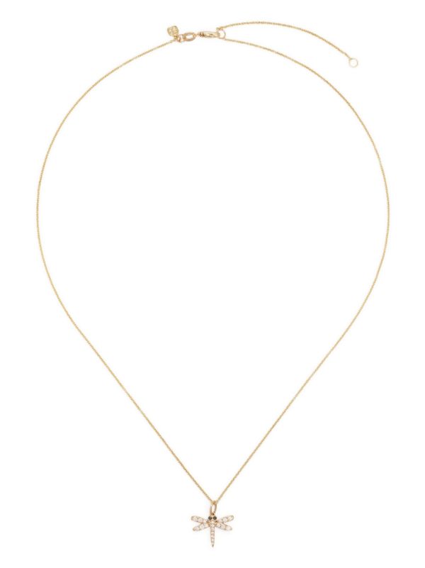 Browns Sydney Evan 14K Yellow Gold Dragonfly Diamond Necklace | Browns Fine Necklaces