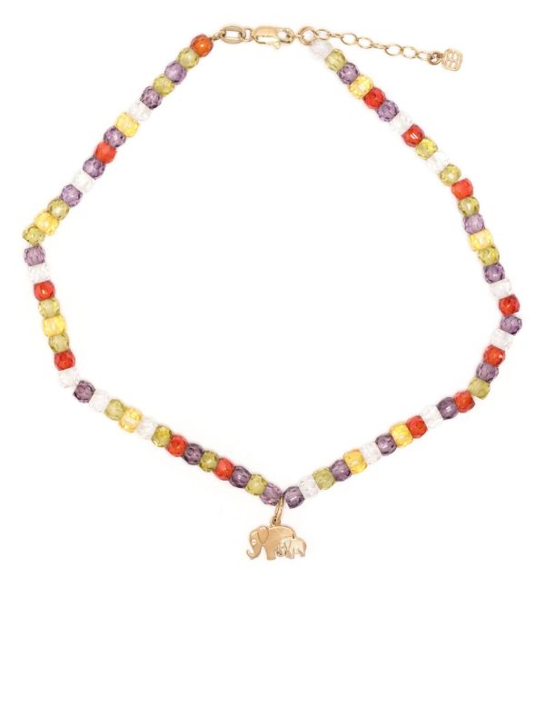 browns Sydney Evan 14K yellow gold Elephant moonstone anklet | Browns Fine Body Jewelry