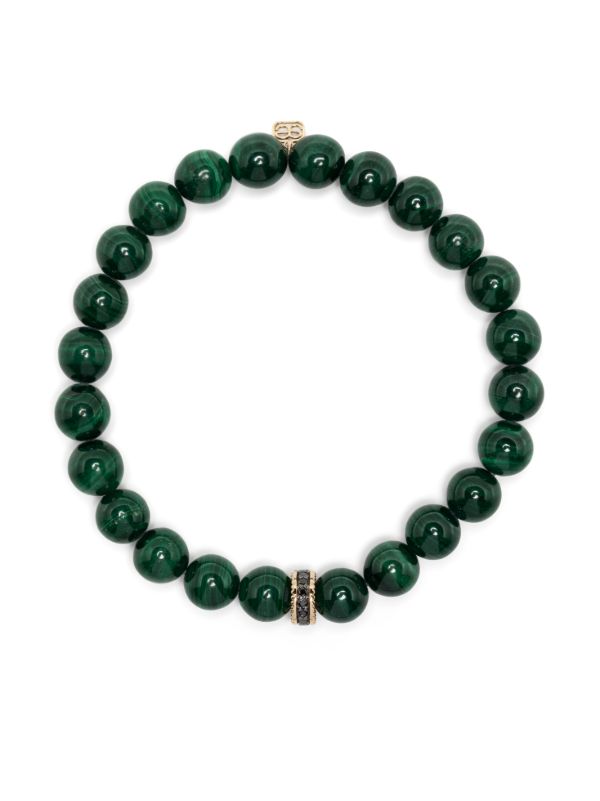 browns Sydney Evan 14K yellow gold Eternity malachite and diamond bracelet | Browns Bracelets