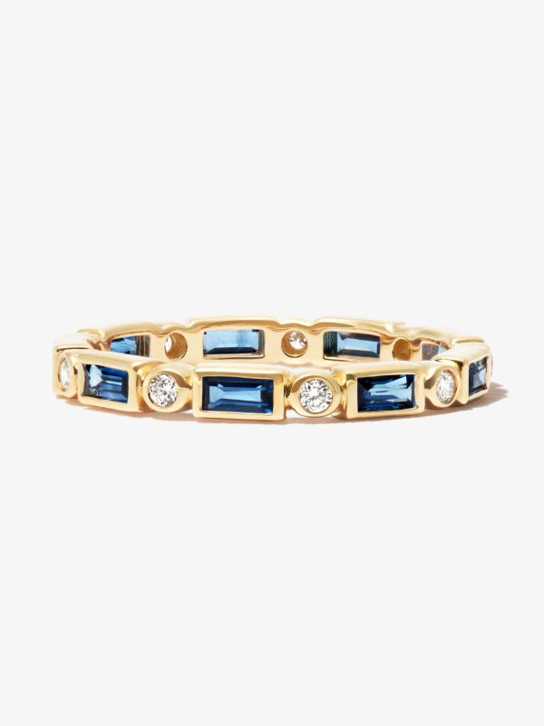 Browns Sydney Evan 14K Yellow Gold Eternity Sapphire Diamond Ring | Browns Rings