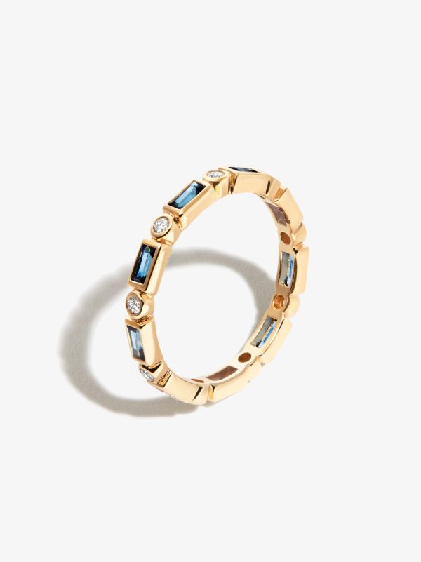 Browns Sydney Evan 14K Yellow Gold Eternity Sapphire Diamond Ring | Browns Rings