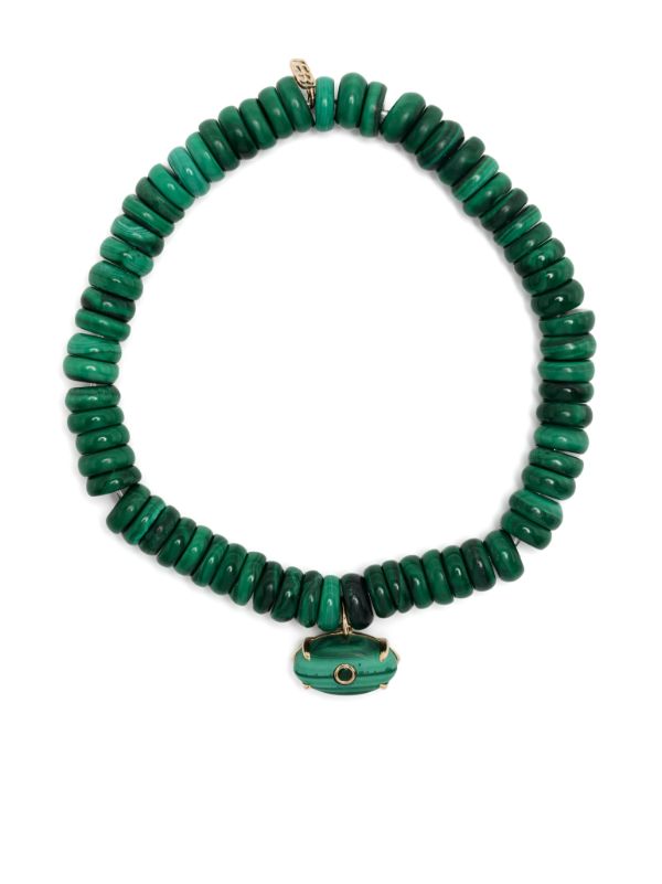 browns Sydney Evan 14K yellow gold Evil Eye malachite and emerald bracelet | Browns Bracelets