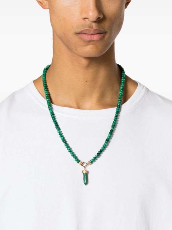 Browns Sydney Evan 14K Yellow Gold Eye Malachite Beaded Necklace | Browns Necklaces