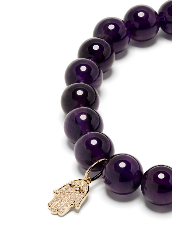 Browns Sydney Evan 14K Yellow Gold Hamsa Amethyst And Diamond Bracelet | Browns Fine Bracelets