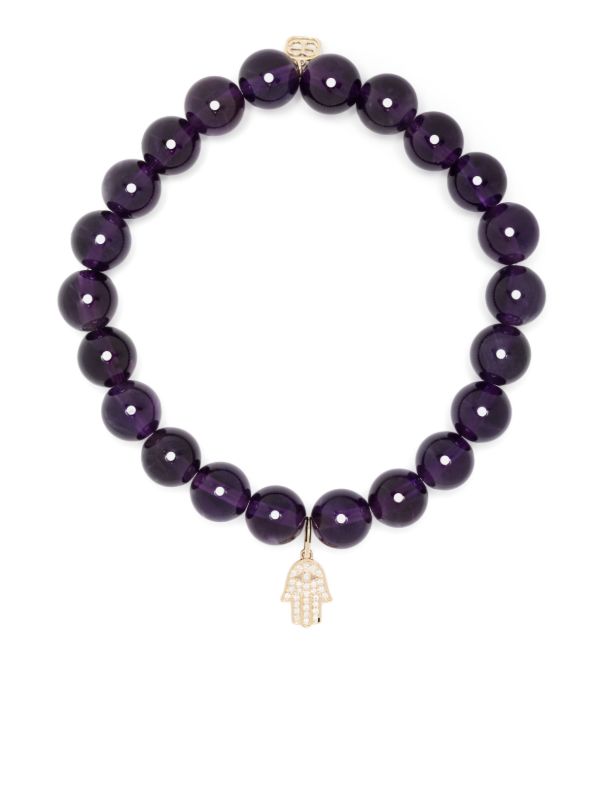 browns Sydney Evan 14K Yellow Gold Hamsa Amethyst And Diamond Bracelet | Browns Fine Bracelets