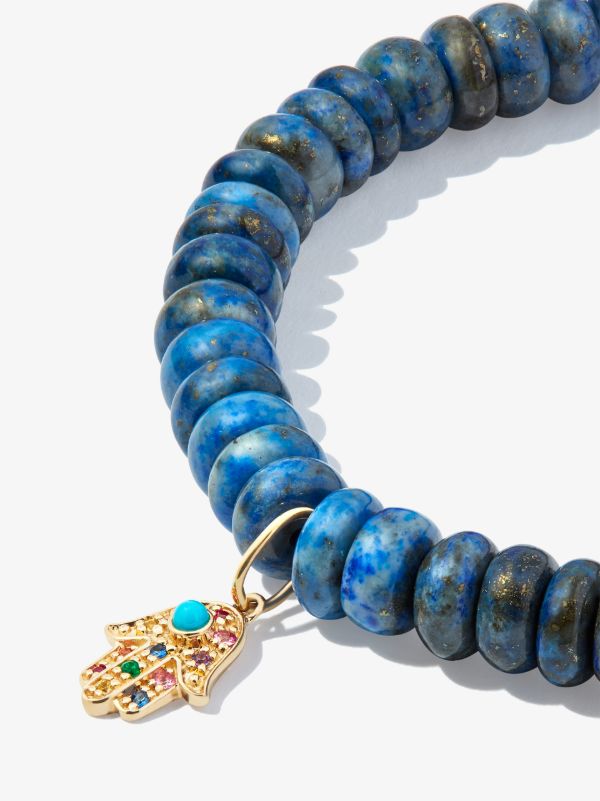 Browns Sydney Evan 14K Yellow Gold Hamsa Lapis Lazuli Sapphire Beaded Bracelet | Browns Fine Bracelets