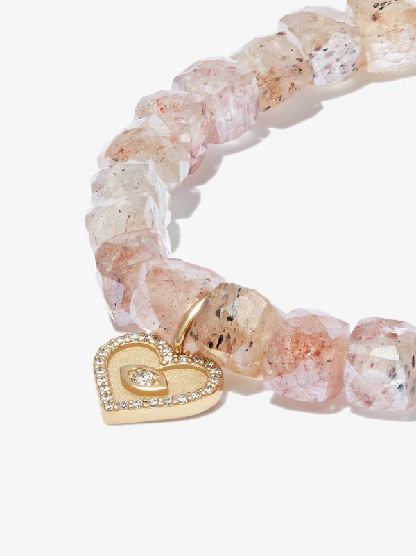 Browns Sydney Evan 14K Yellow Gold Heart Quartz Diamond Beaded Bracelet | Browns Fine Bracelets