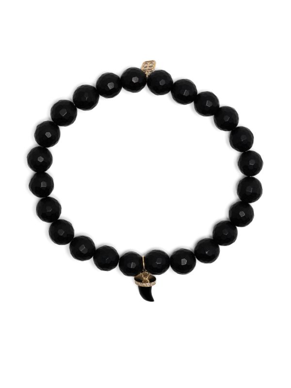 browns Sydney Evan 14K yellow gold Horn onyx and diamond bracelet | Browns Bracelets
