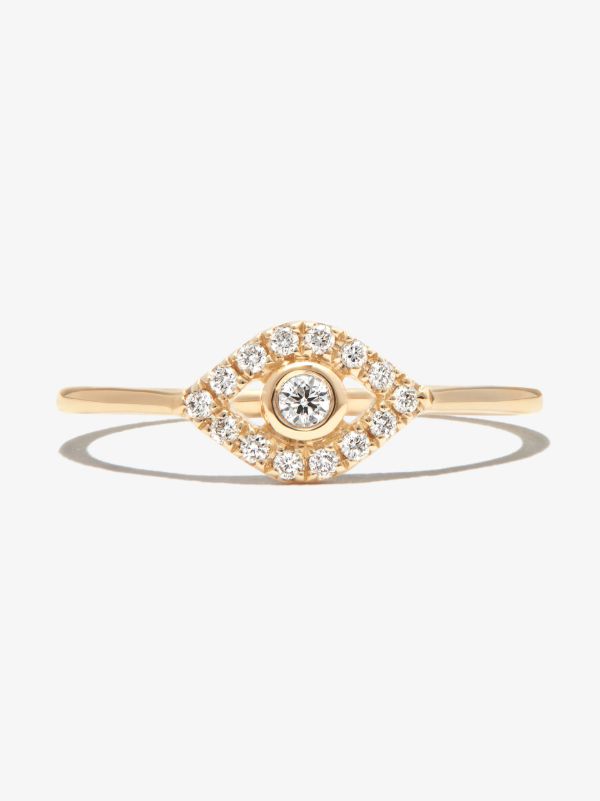 Browns Sydney Evan 14K Yellow Gold Large Evil Eye Diamond Ring | Browns Fine Rings