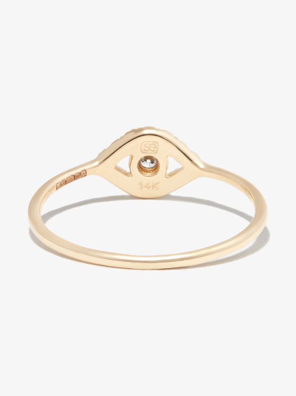 Browns Sydney Evan 14K Yellow Gold Large Evil Eye Diamond Ring | Browns Fine Rings