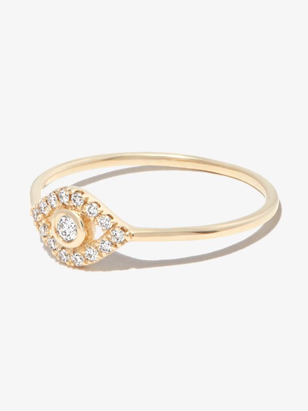 browns Sydney Evan 14K Yellow Gold Large Evil Eye diamond Ring | Browns Fine Rings