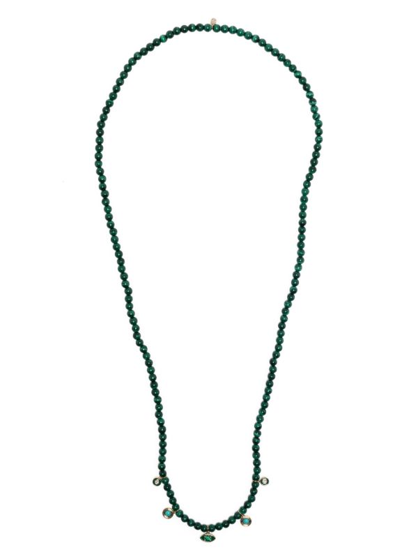 Browns Sydney Evan 14K Yellow Gold Marquise Eye Malachite And Diamond Necklace | Browns Necklaces