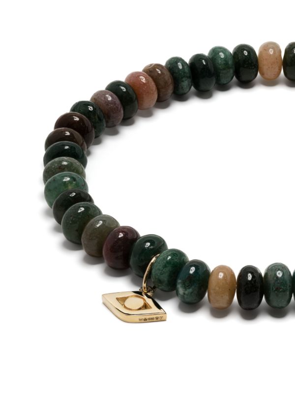 Browns Sydney Evan 14K Yellow Gold Medium Evil Eye Agate Bracelet | Browns Bracelets