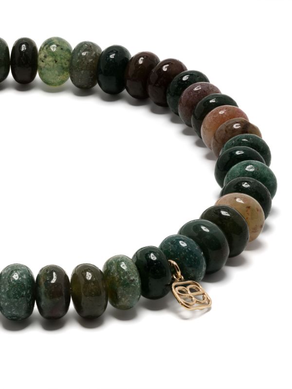 Browns Sydney Evan 14K Yellow Gold Medium Evil Eye Agate Bracelet | Browns Bracelets