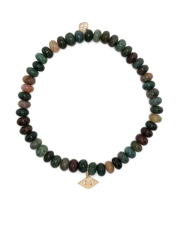 browns Sydney Evan 14K yellow gold Medium Evil Eye agate bracelet | Browns Bracelets