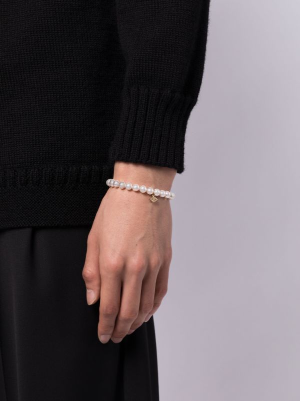 Browns Sydney Evan 14K Yellow Gold Medium Evil Eye Pearl Bracelet | Browns Bracelets