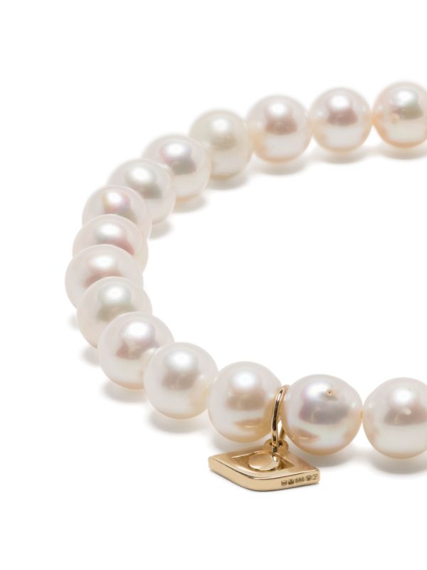 Browns Sydney Evan 14K Yellow Gold Medium Evil Eye Pearl Bracelet | Browns Bracelets