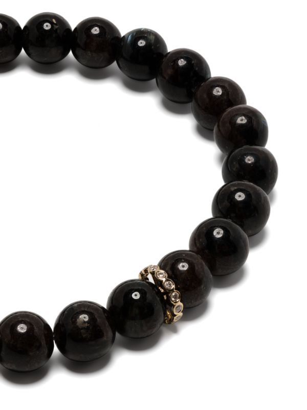 Browns Sydney Evan 14K Yellow Gold Rondelle Hypersthene And Diamond Bracelet | Browns Bracelets