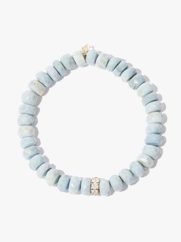 browns Sydney Evan 14K yellow gold Rondelle opal diamond beaded bracelet | Browns Fine Bracelets