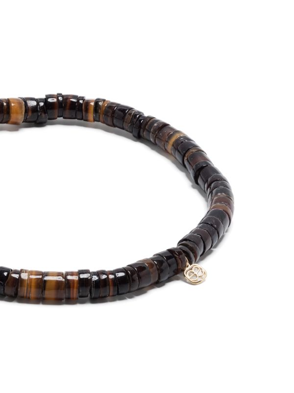 Browns Sydney Evan 14K Yellow Gold Rondelle Tiger's Eye And Diamond Bracelet | Browns Bracelets