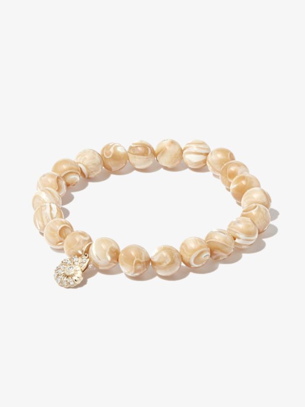Browns Sydney Evan 14K Yellow Gold Shell Mother Of Pearl Diamond Beaded Bracelet | Browns Fine Bracelets