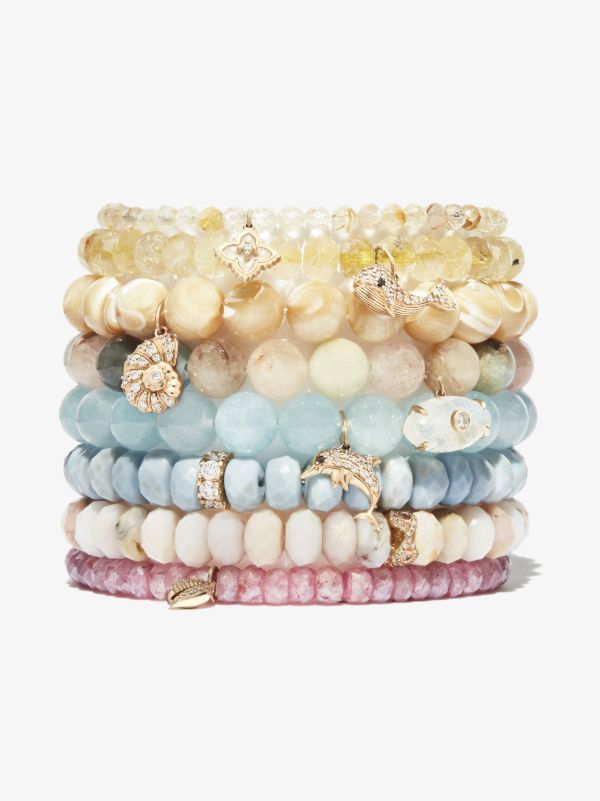 Browns Sydney Evan 14K Yellow Gold Shell Mother Of Pearl Diamond Beaded Bracelet | Browns Fine Bracelets