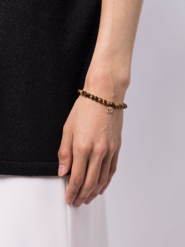 Browns Sydney Evan 14K Yellow Gold Skull Tiger's Eye Bracelet | Browns Bracelets