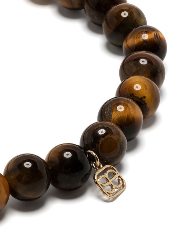 Browns Sydney Evan 14K Yellow Gold Skull Tiger's Eye Bracelet | Browns Bracelets
