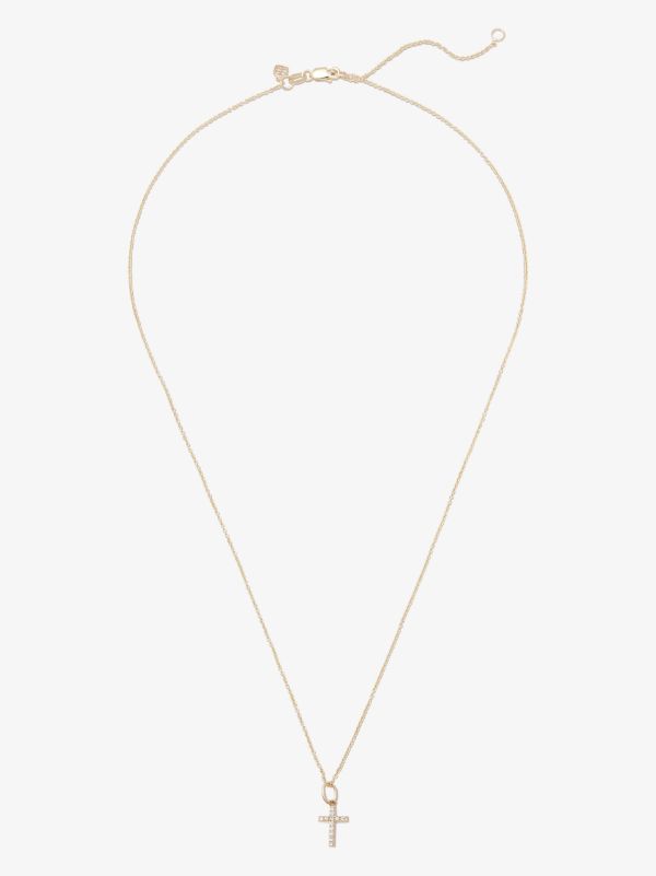 Browns Sydney Evan 14K Yellow Gold Small Cross Diamond Necklace | Browns Fine Necklaces