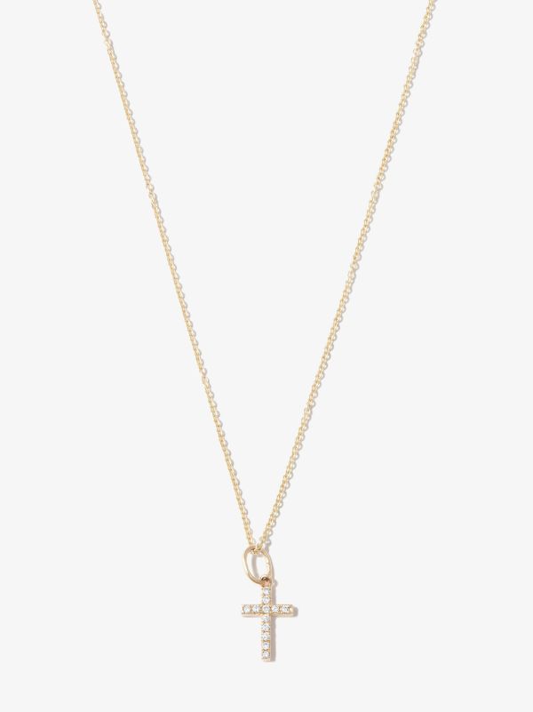 browns Sydney Evan 14K Yellow Gold Small Cross Diamond Necklace | Browns Fine Necklaces
