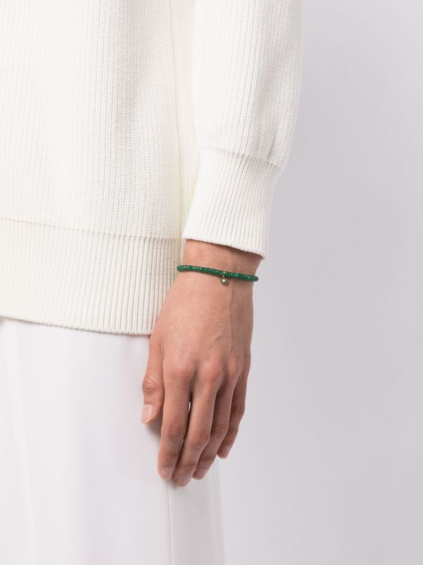 Browns Sydney Evan 14K Yellow Gold Small Station Aventurine And Diamond Bracelet | Browns Bracelets