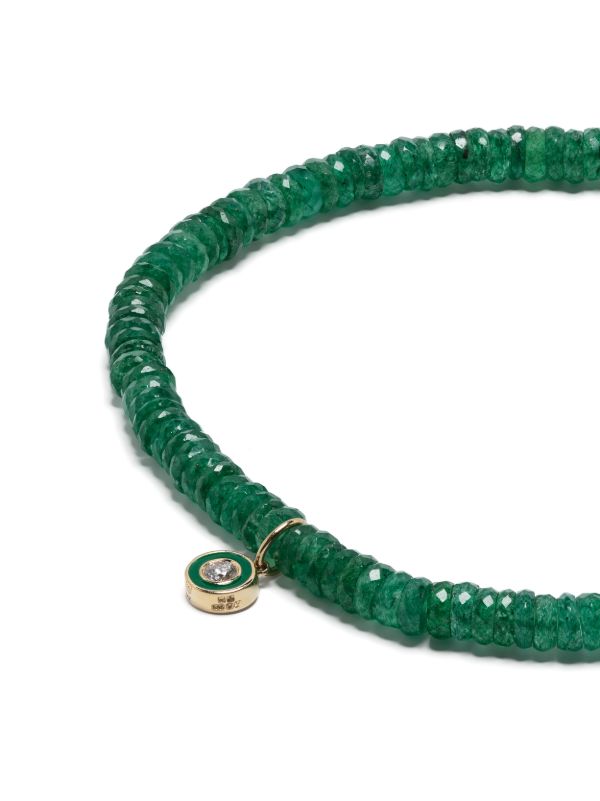 Browns Sydney Evan 14K Yellow Gold Small Station Aventurine And Diamond Bracelet | Browns Bracelets