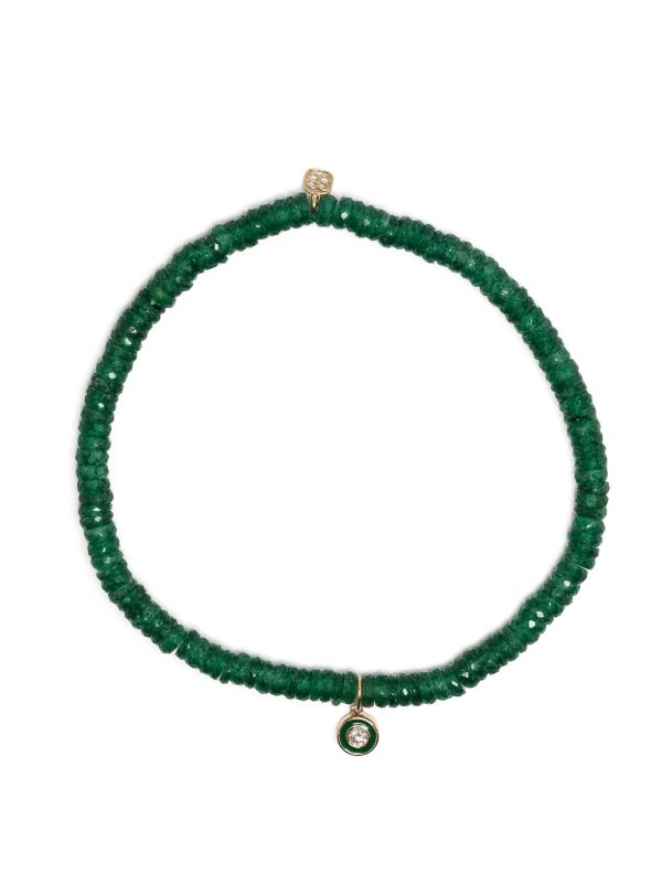 browns Sydney Evan 14K yellow gold Small Station aventurine and diamond bracelet | Browns Bracelets