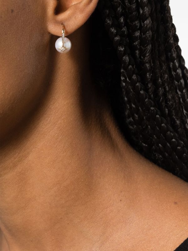 Browns Sydney Evan 14K Yellow Gold Starburst Pearl And Diamond Drop Earrings | Browns Fine Earrings