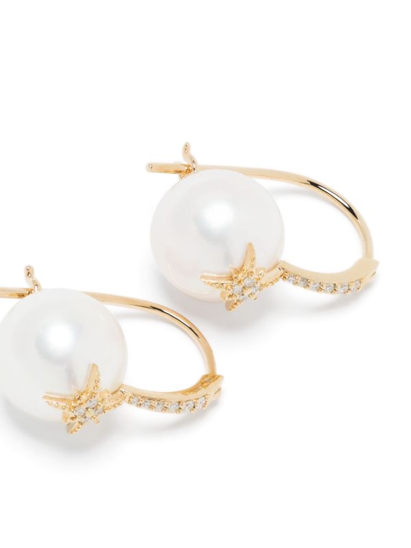 Browns Sydney Evan 14K Yellow Gold Starburst Pearl And Diamond Drop Earrings | Browns Fine Earrings