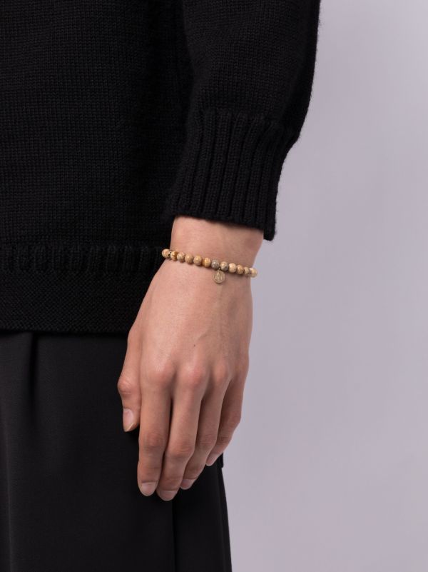 Browns Sydney Evan 14K Yellow Gold Tiny Buddha Jasper Bracelet | Browns Bracelets