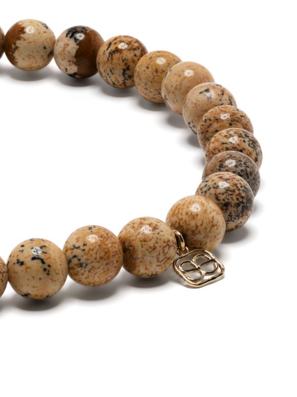 Browns Sydney Evan 14K Yellow Gold Tiny Buddha Jasper Bracelet | Browns Bracelets