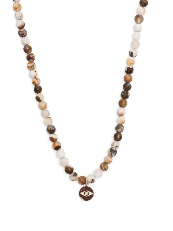 browns Sydney Evan 14K yellow gold Tiny Evil Eye opal and diamond necklace | Browns Necklaces