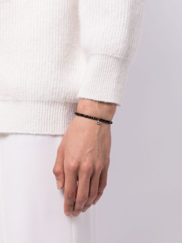 Browns Sydney Evan 14K Yellow Gold Tiny Groovy Eye Onyx And Diamond Bracelet | Browns Bracelets